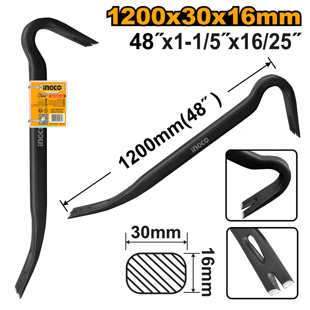 INGCO HWBA01482 wrecking bar 14/24/36/51 inch