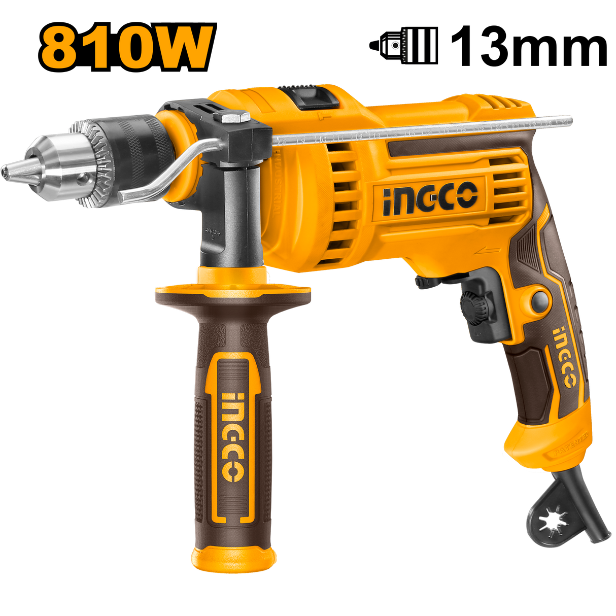 INGCO 810W impact drill with variable speed and hammer function