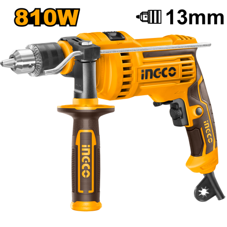 INGCO 810W impact drill with variable speed and hammer function