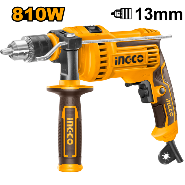 INGCO 810W impact drill with variable speed and hammer function
