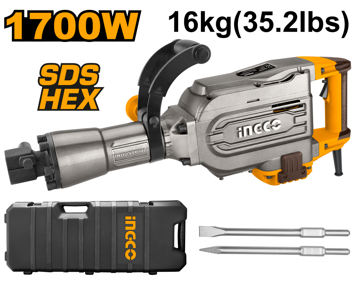 Demolition Breaker 1700W 2pcs Chisels (220-240V / 1400bpm) PDB170082 ING-PT