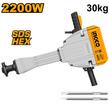 INGCO PDB22001 demolition hammer 2200W with anti-vibration system