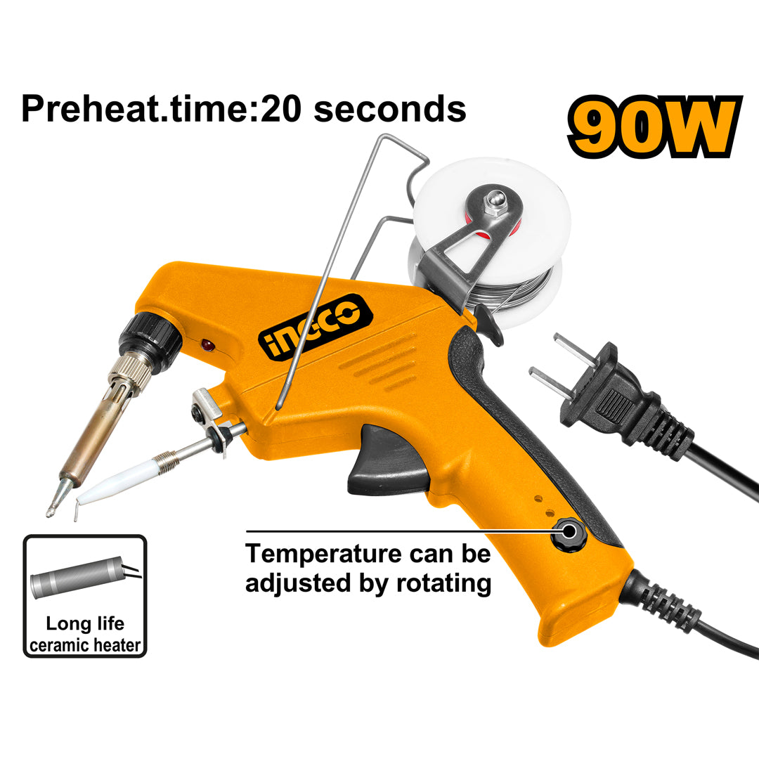 INGCO 90W soldering gun with rotating adjustable temperature