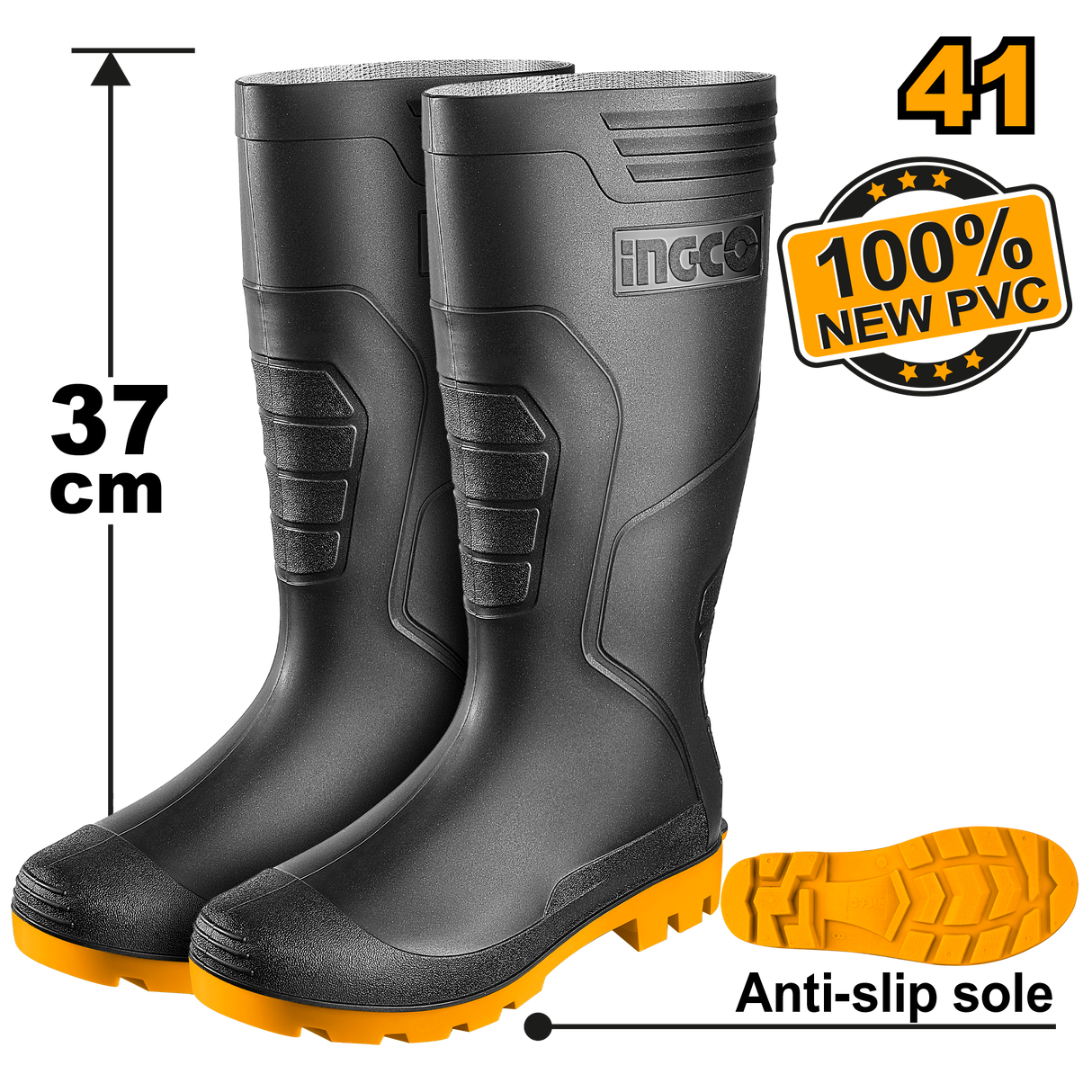 Rain Boots 100% Waterproof Virgin PVC / Nitrile with Alkali Resistance ING-HT