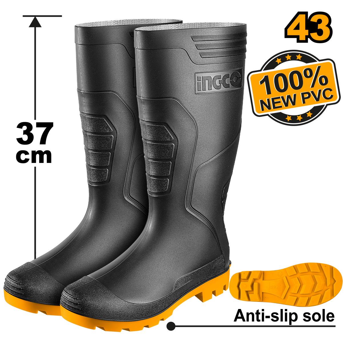 Rain Boots 100% Waterproof Virgin PVC / Nitrile with Alkali Resistance ING-HT