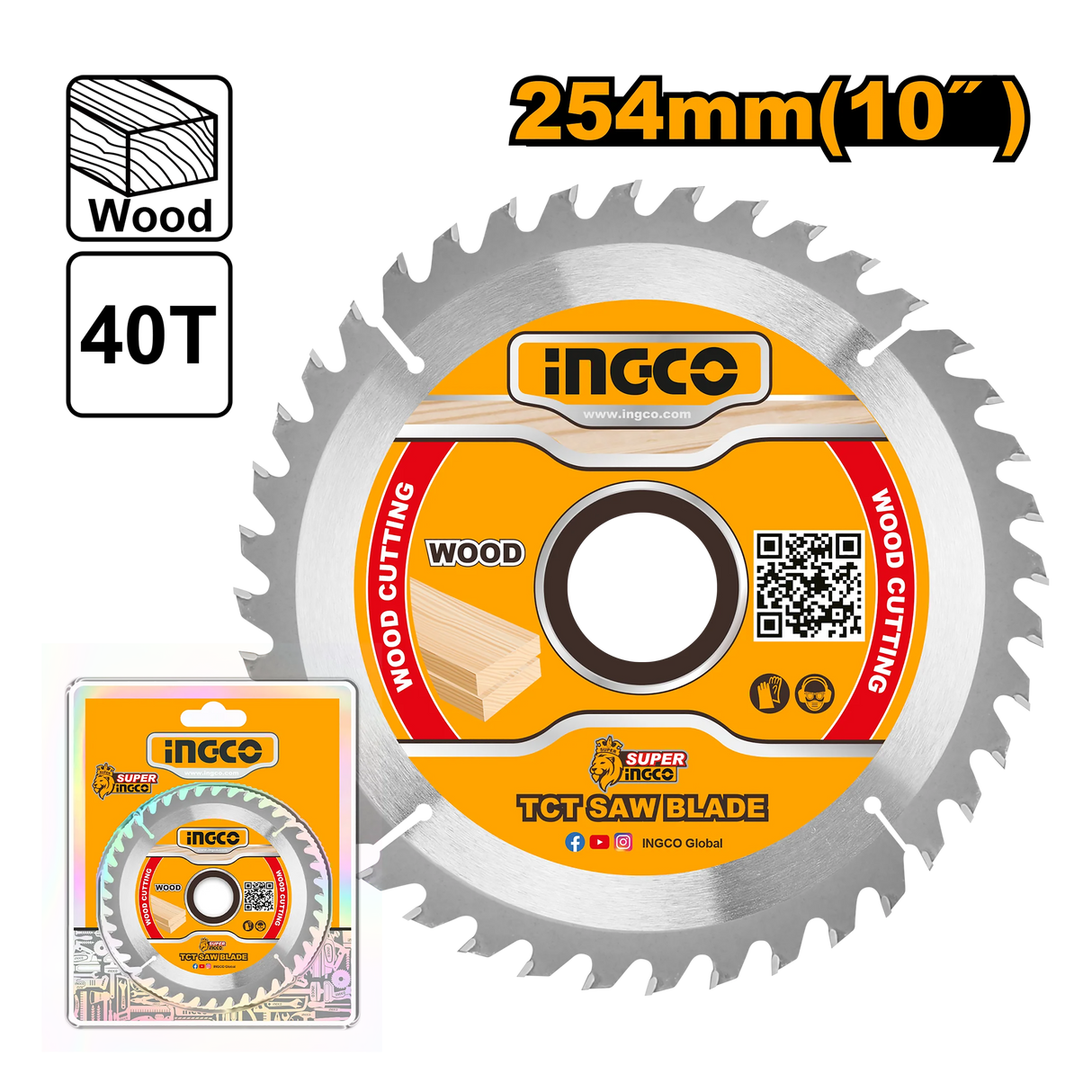 Industrial TCT Saw Blade Wood Cutting for Circular Saw 10in(254mm) TSB125425 ING-AC