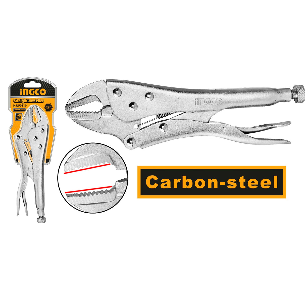 INGCO HSJP0110 straight jaw vise grip 10 inch