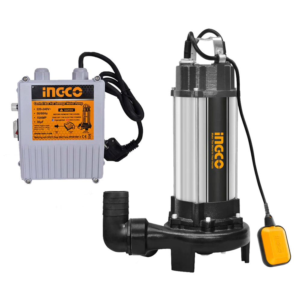 Ingco Sewage Submersible Water Pump 1500W 2HP Max Head 14.5m SPDB15008-5