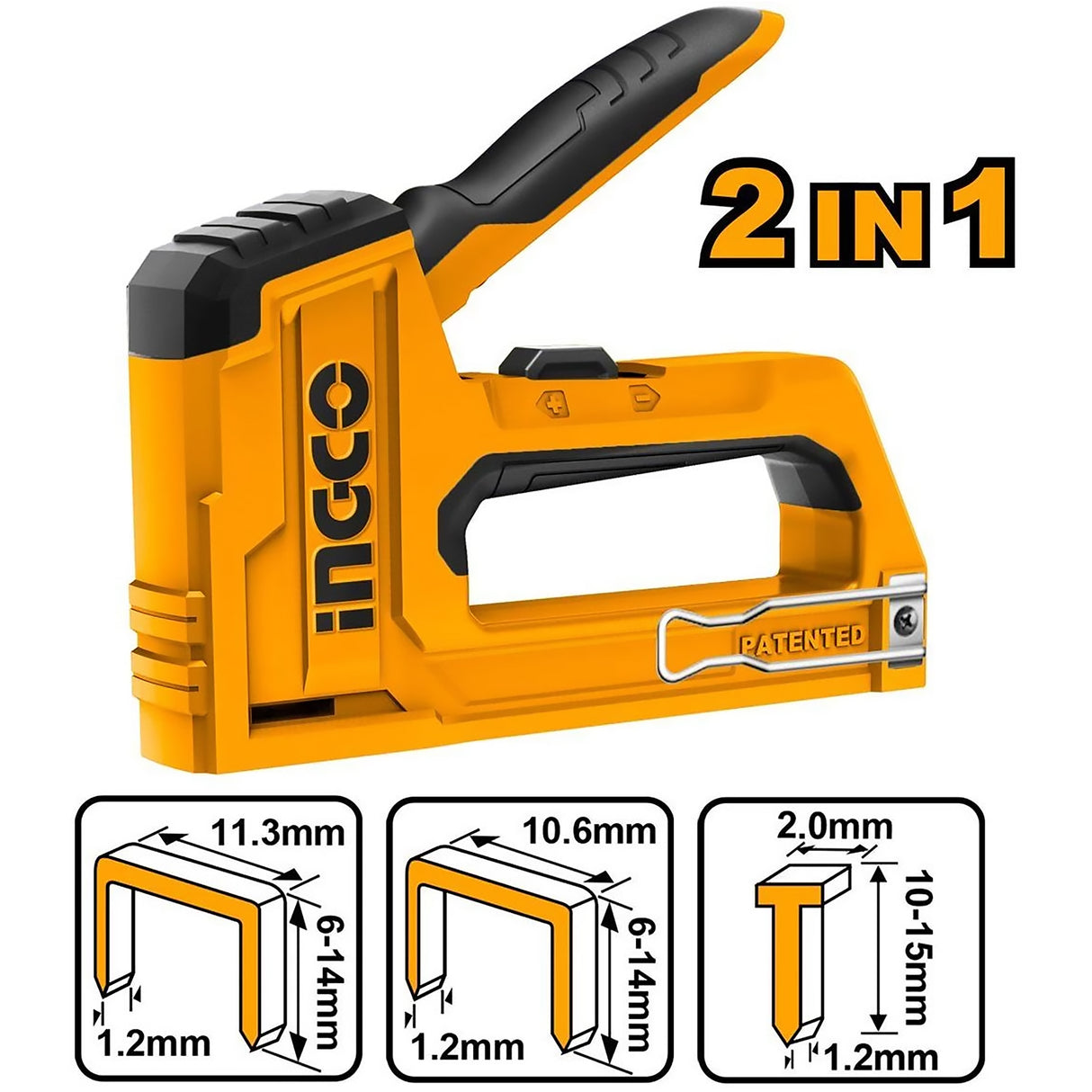 INGCO 2-in-1 super select staple gun and tacker