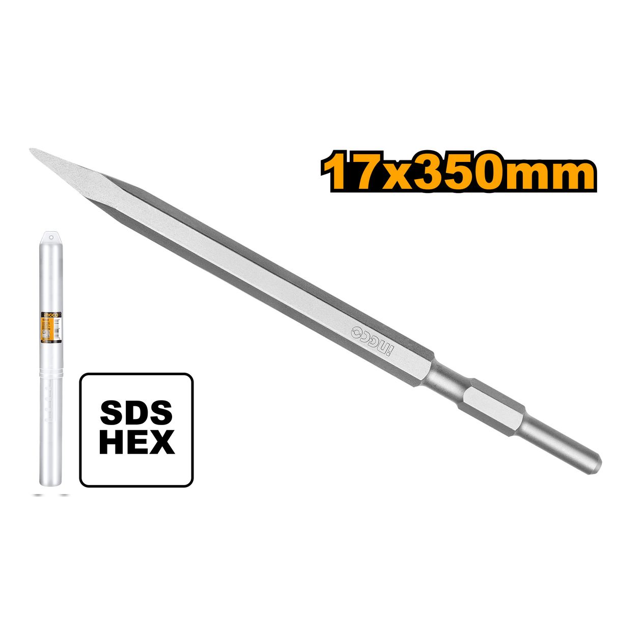 SDS Hex Chisel 17x280mm-350mm Pointed - DBC0512801 | Flat - DBC0522801 ING-AC