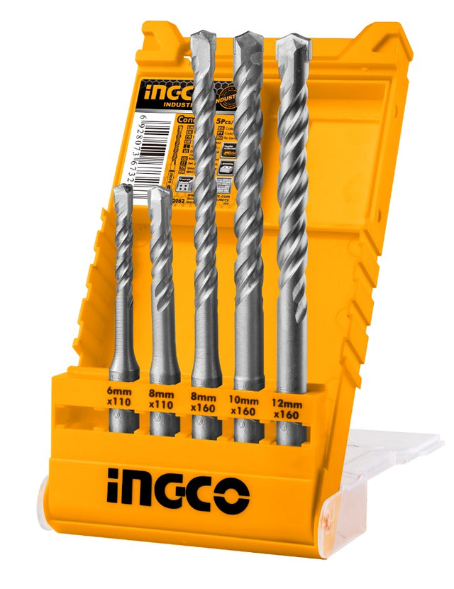 INGCO 5PCS SDS Plus Hammer Drill Bit Set