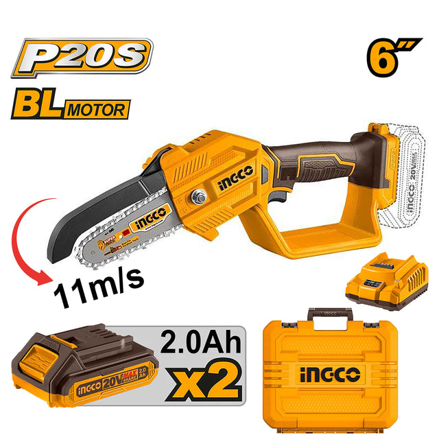 INGCO P20S 20V cordless pruner saw with brushless motor – CGSLI20688