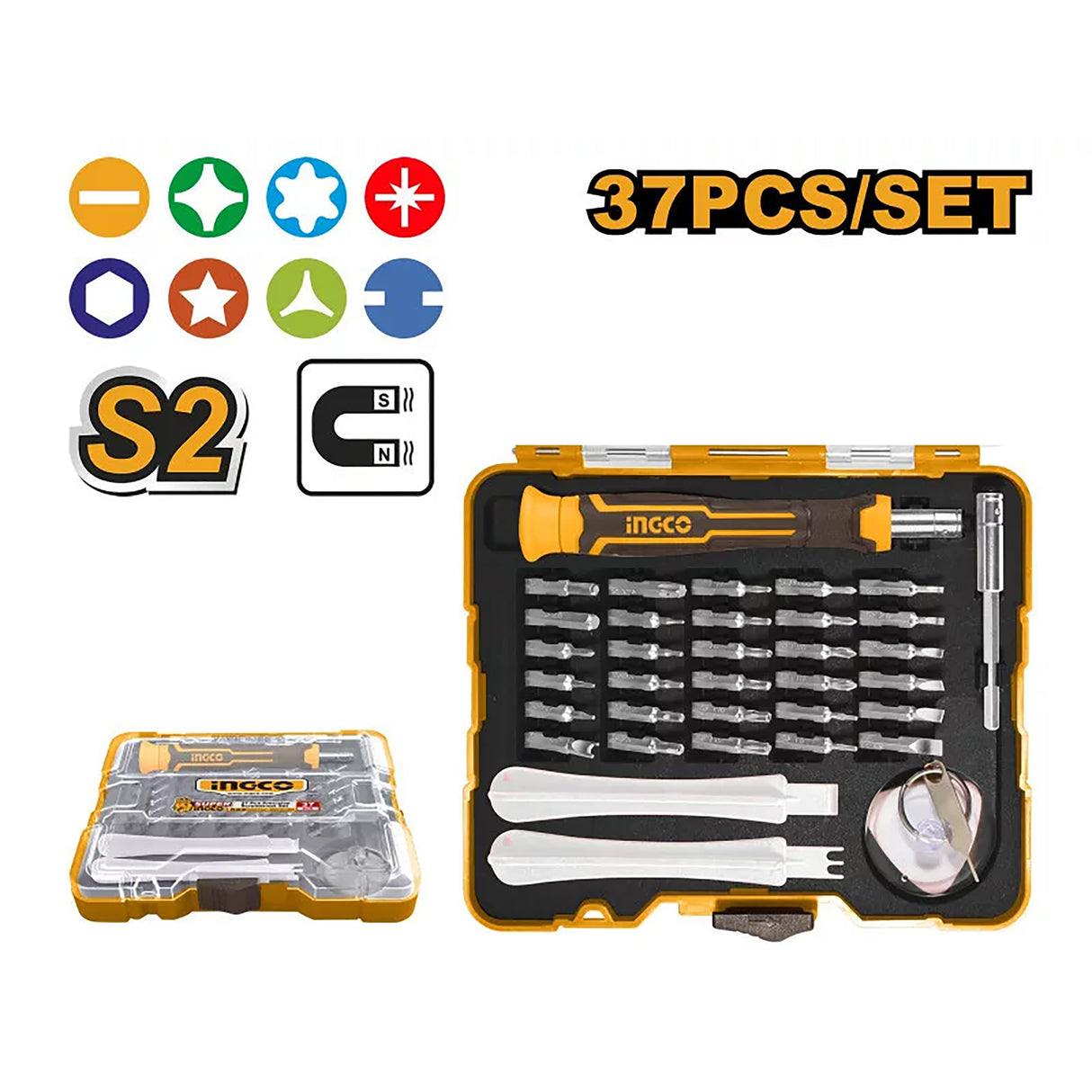INGCO 37pcs precision screwdriver set for cellphone repair – HKSDB0378