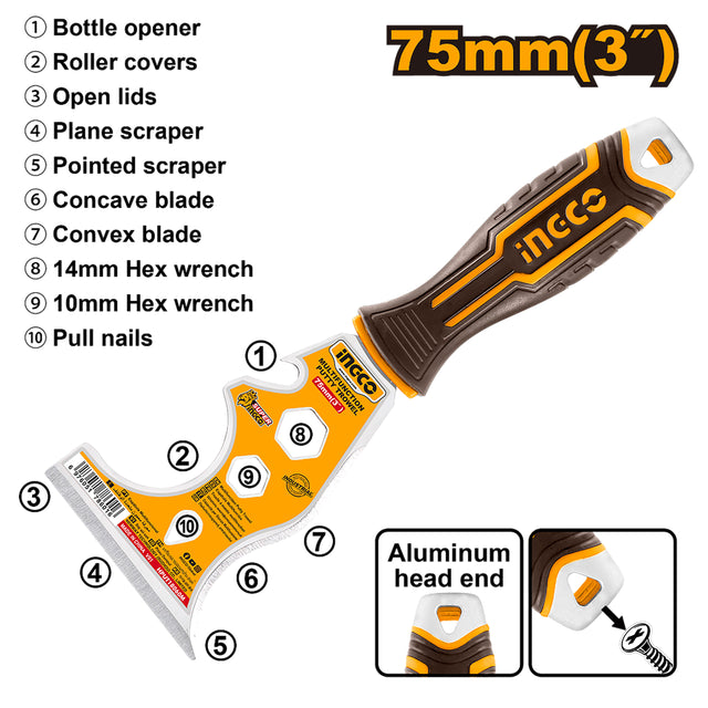 INGCO 75mm multi-function putty trowel HPUT18060M
