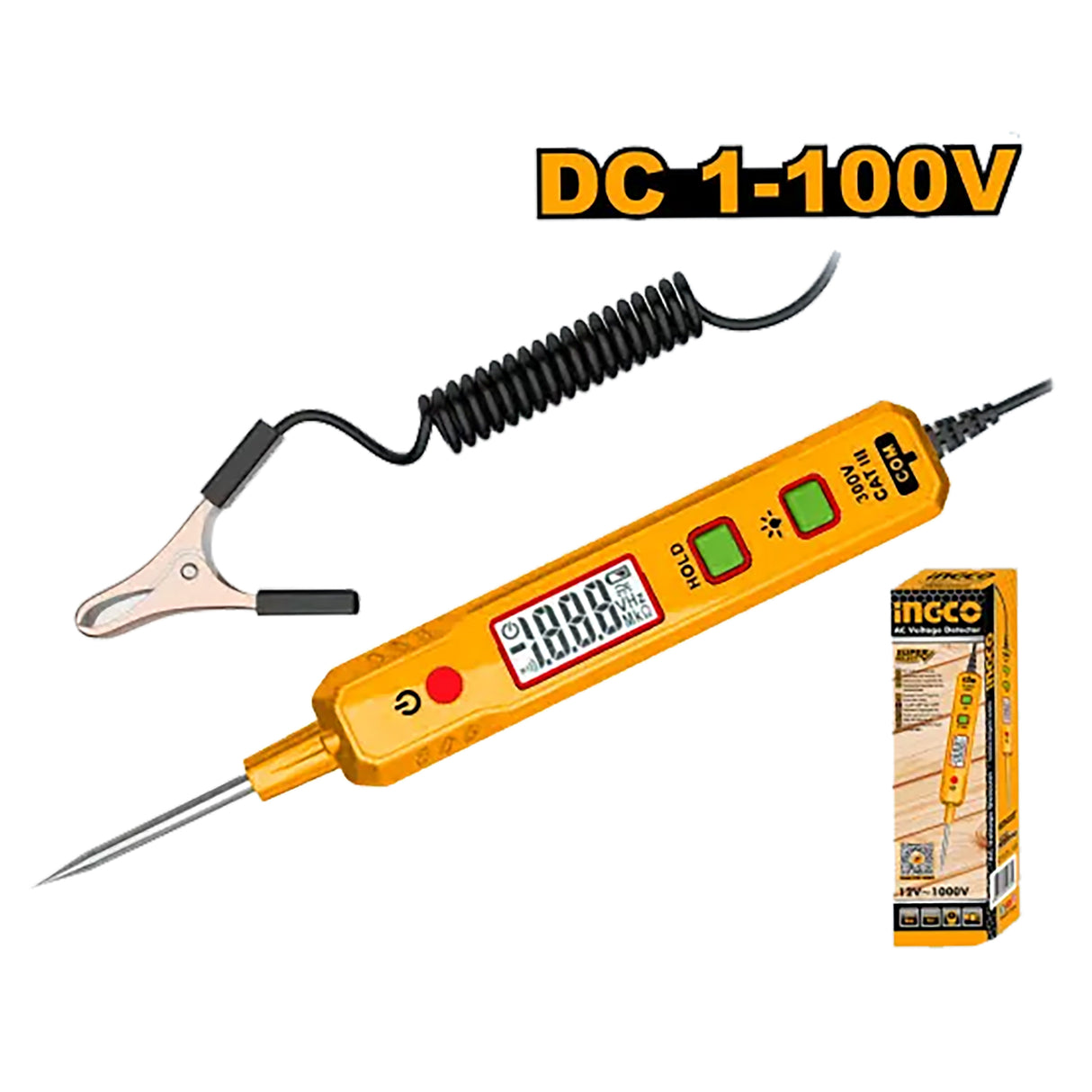 INGCO digital automotive car electrical circuit tester CAT III 300V HSDT417506
