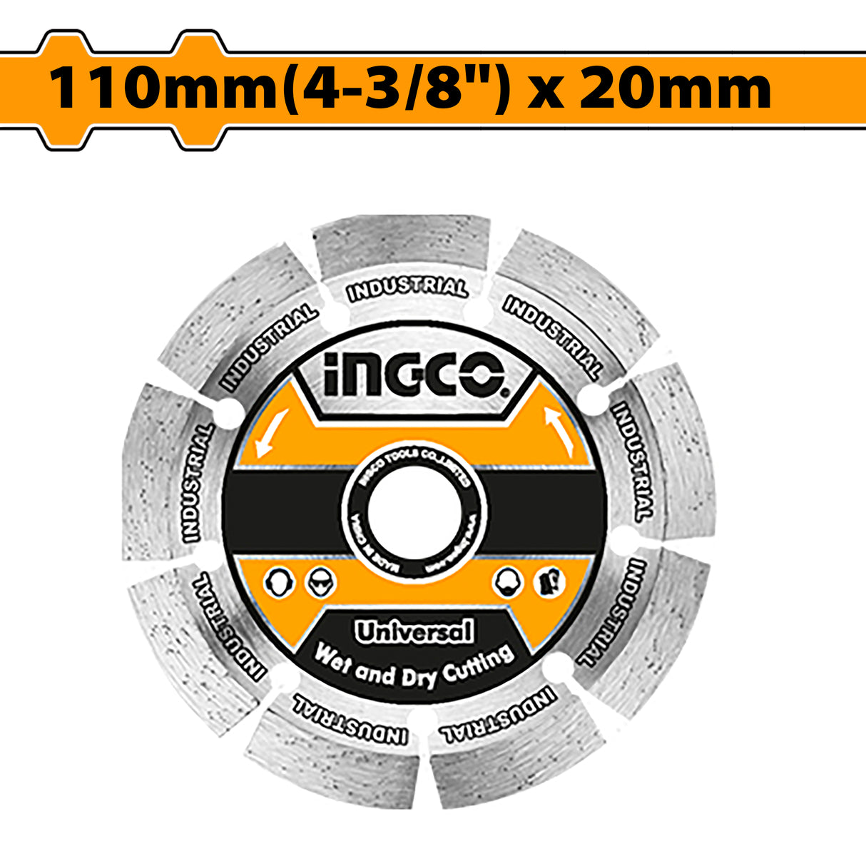 INGCO 4-3/8in 110mm x 20mm dry diamond cutting disc DMD011101