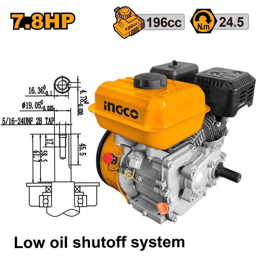 INGCO industrial marine low-speed gasoline engine generator