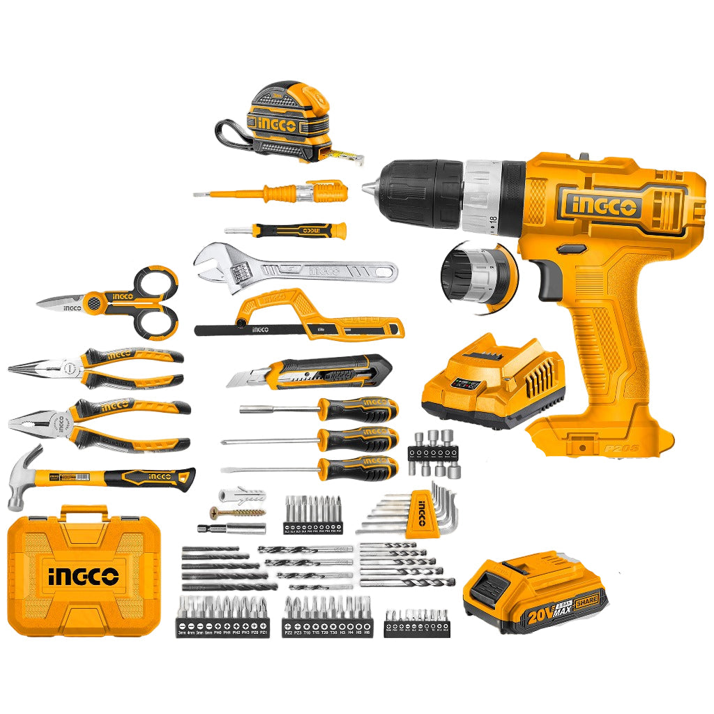 INGCO Lithium-Ion Impact Drill with 165pcs Tools Set HKTHP11651