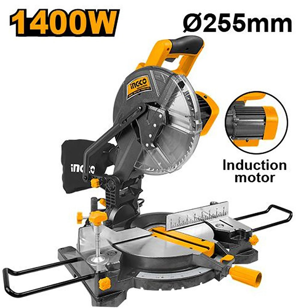 INGCO PBMIS14002 255mm (10-inch) miter saw, 1400W powerful motor