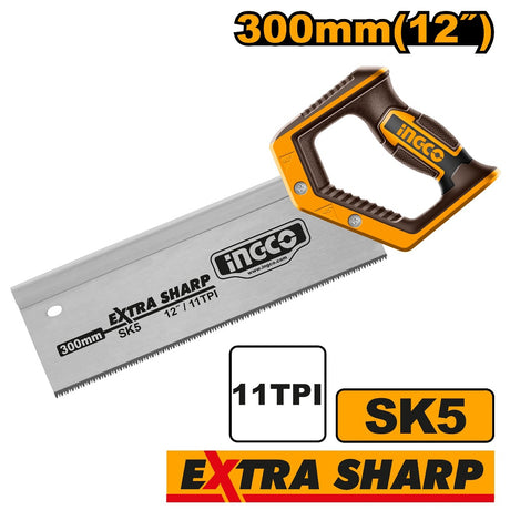 INGCO HMBSB3006 12-inch back saw, extra sharp 11TPI teeth with protector