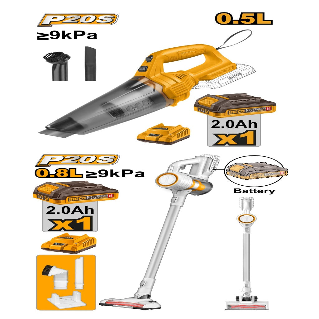 Ingco P20S/20V Lithium-Ion Cordless Vacuum Cleaner COSLI29832 ING-CT