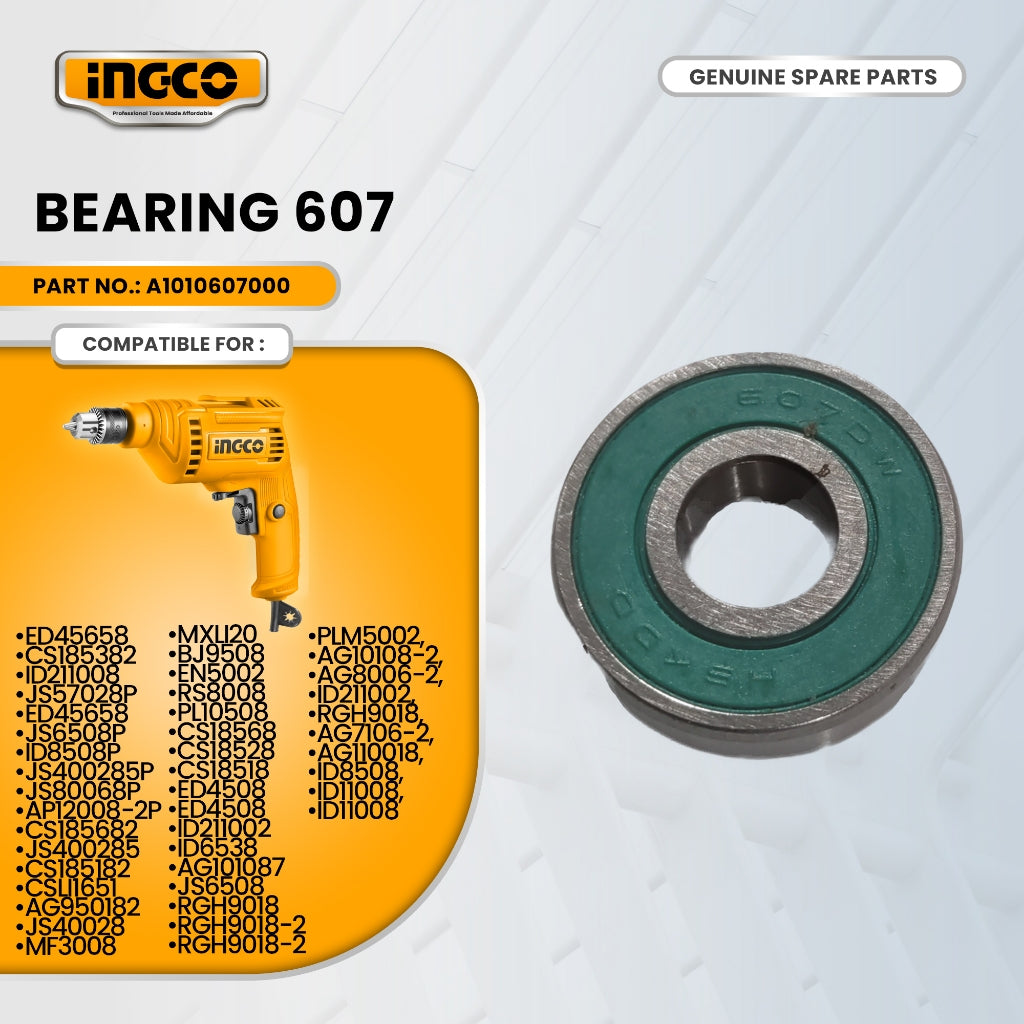 INGCO A1010607000 Impact Drill, Angle Grinder, Circular Saw, Jig Saw and Selected Tools Bearing 607 ING-SP