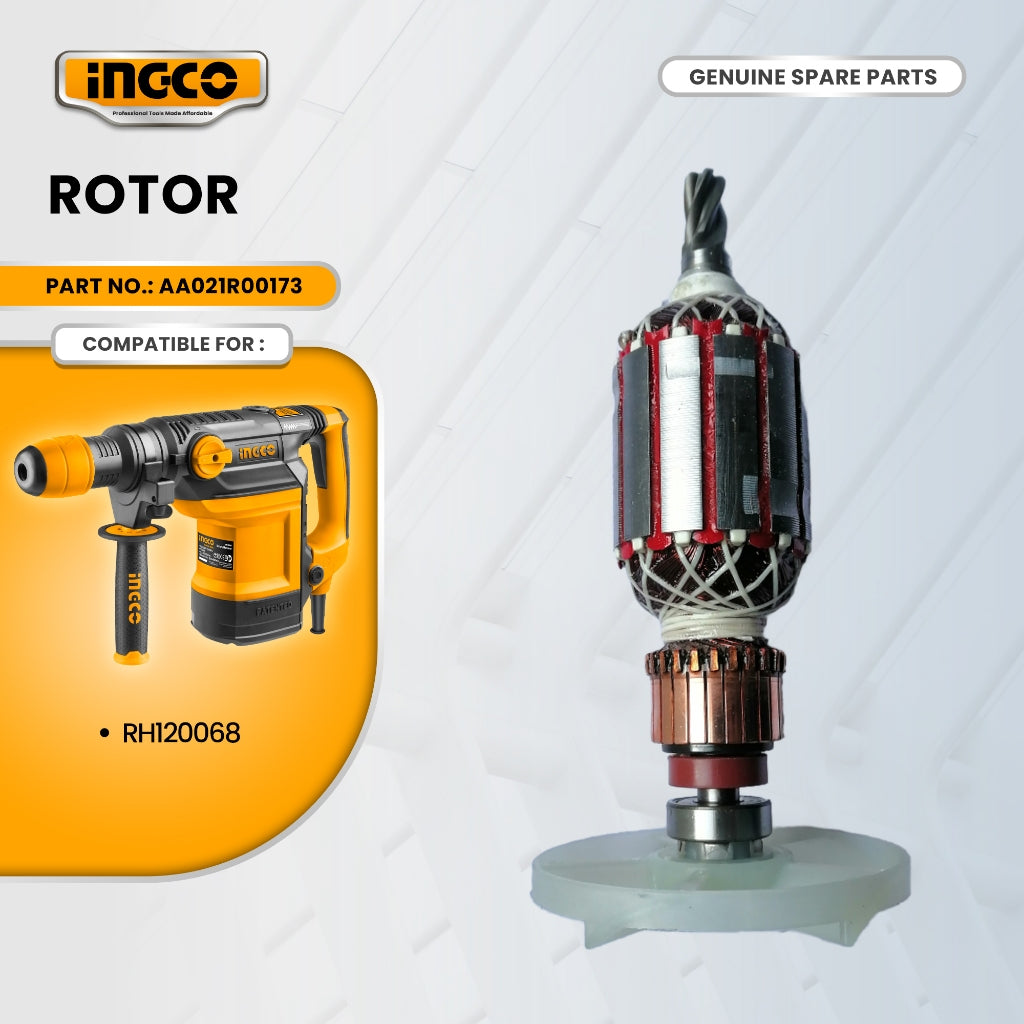 INGCO AA021R00173 Rotor for RH120068 Rotary Hammer 38MM 1200W (SDS MAX) ING-SP