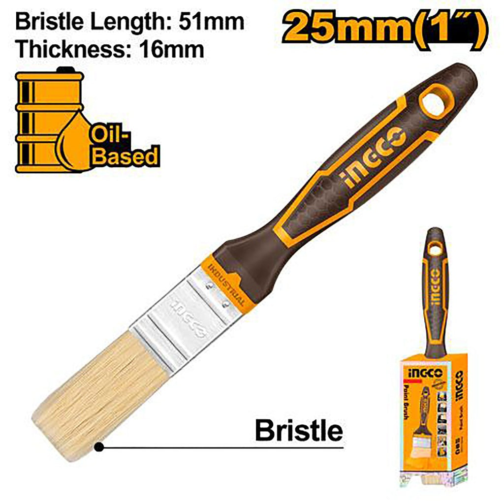 Ingco by Winland high-quality bristle paint brush for oil-based paint 1–3 inch model 8725