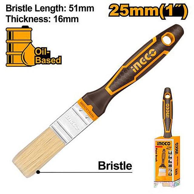 Ingco by Winland high-quality bristle paint brush for oil-based paint 1–3 inch model 8725