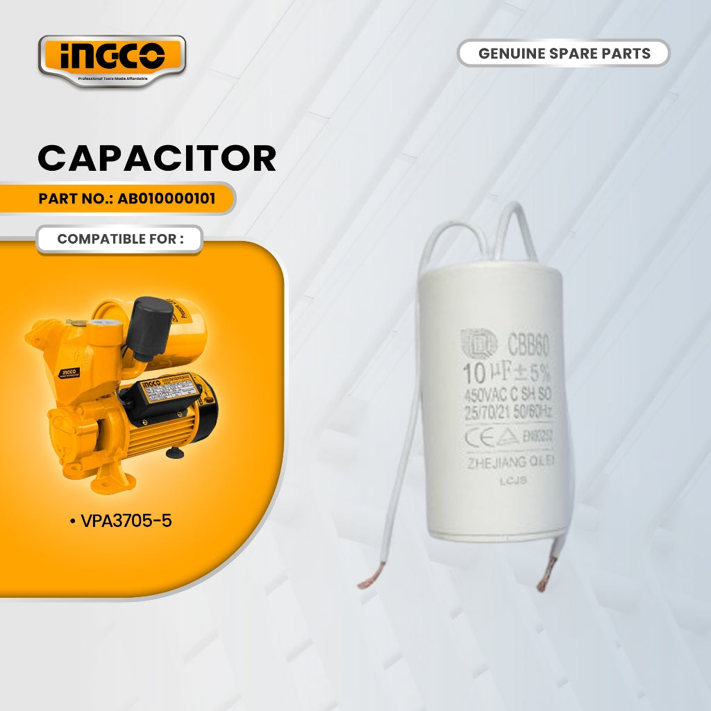 INGCO AB010000101 Capacitor for VPA3705 Self-priming Peripheriral Pump 370W (0.5HP) ING-SP