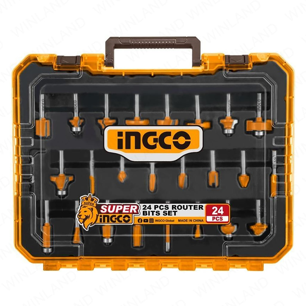 Ingco 24PCS/SET 1/2inches-1/4inches Router Bits Set Shank for Wood ING-HT