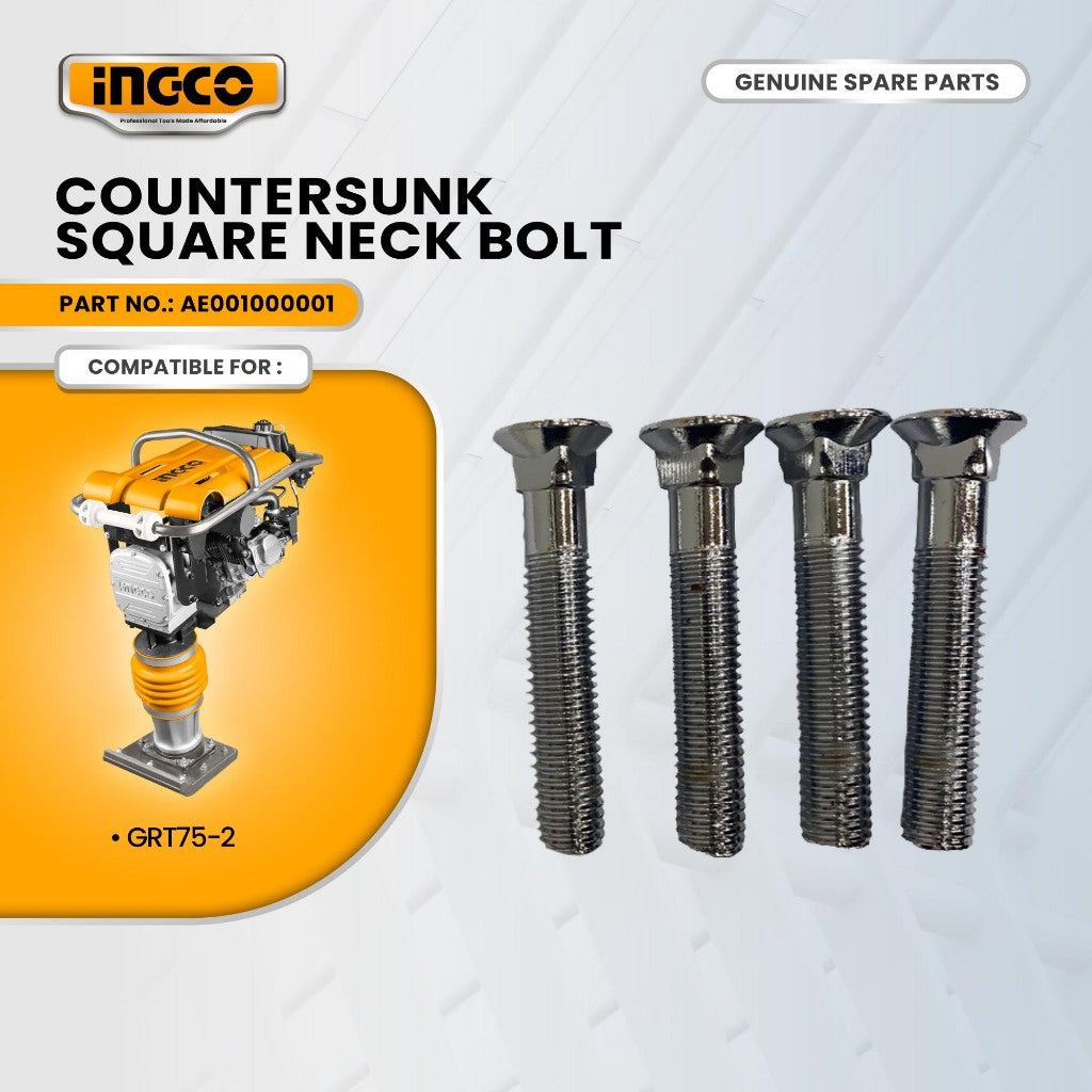 INGCO AE001000001 Countersunk Square Neck Bolt for GRT75-2 Gasoline Tamprammer 6.5HP (79KGS) ING-SP
