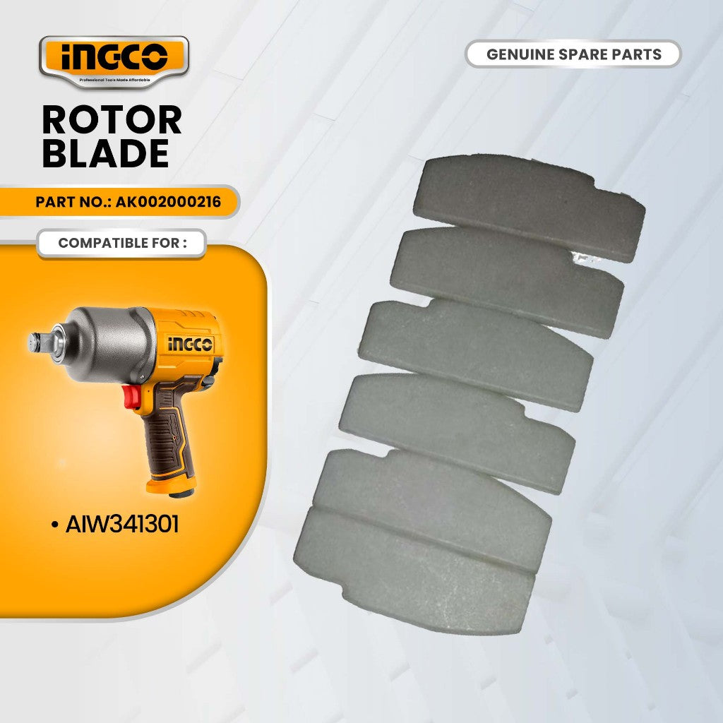 INGCO AK002000216 Rotor Blade for AIW341301 Air Impact Wrench 3/4" 7000rpm ING-SP