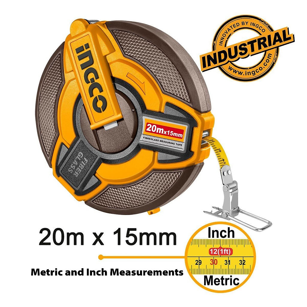 Ingco by Winland fiberglass measuring tape 50m × 15mm