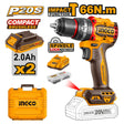 Ingco by Winland P20S 20V cordless brushless compact drill, 66Nm torque duplicate