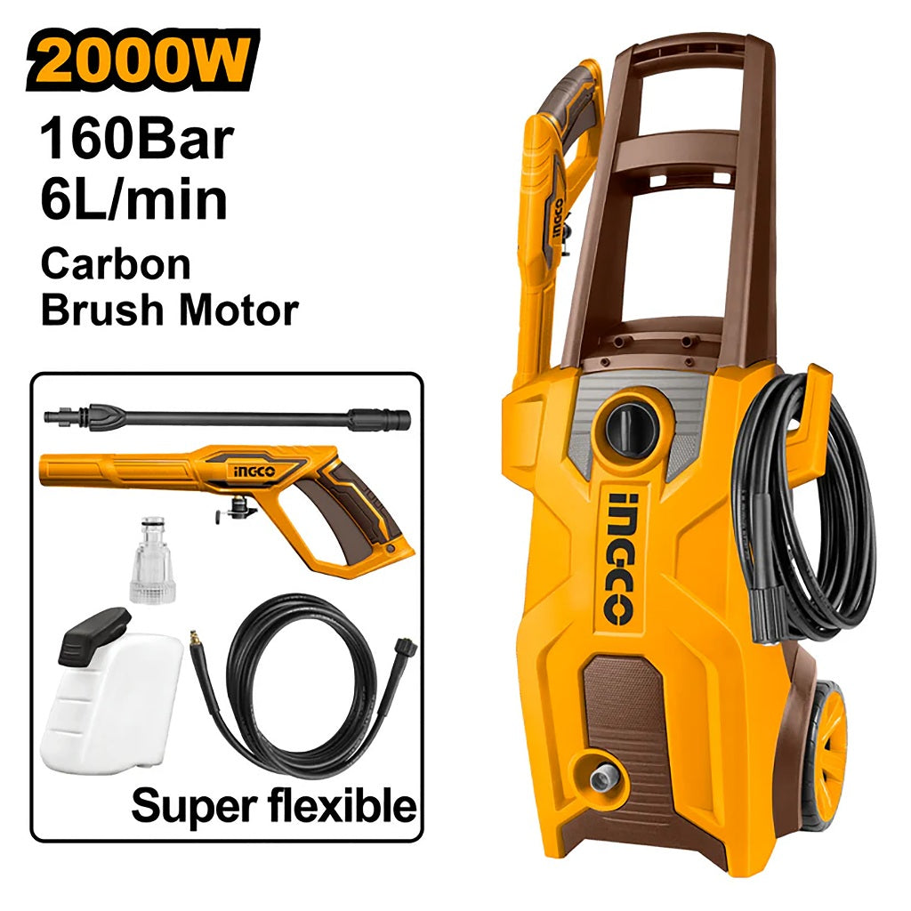 INGCO HPWR20018P 2000W high pressure washer, 160 bar / 2320 PSI