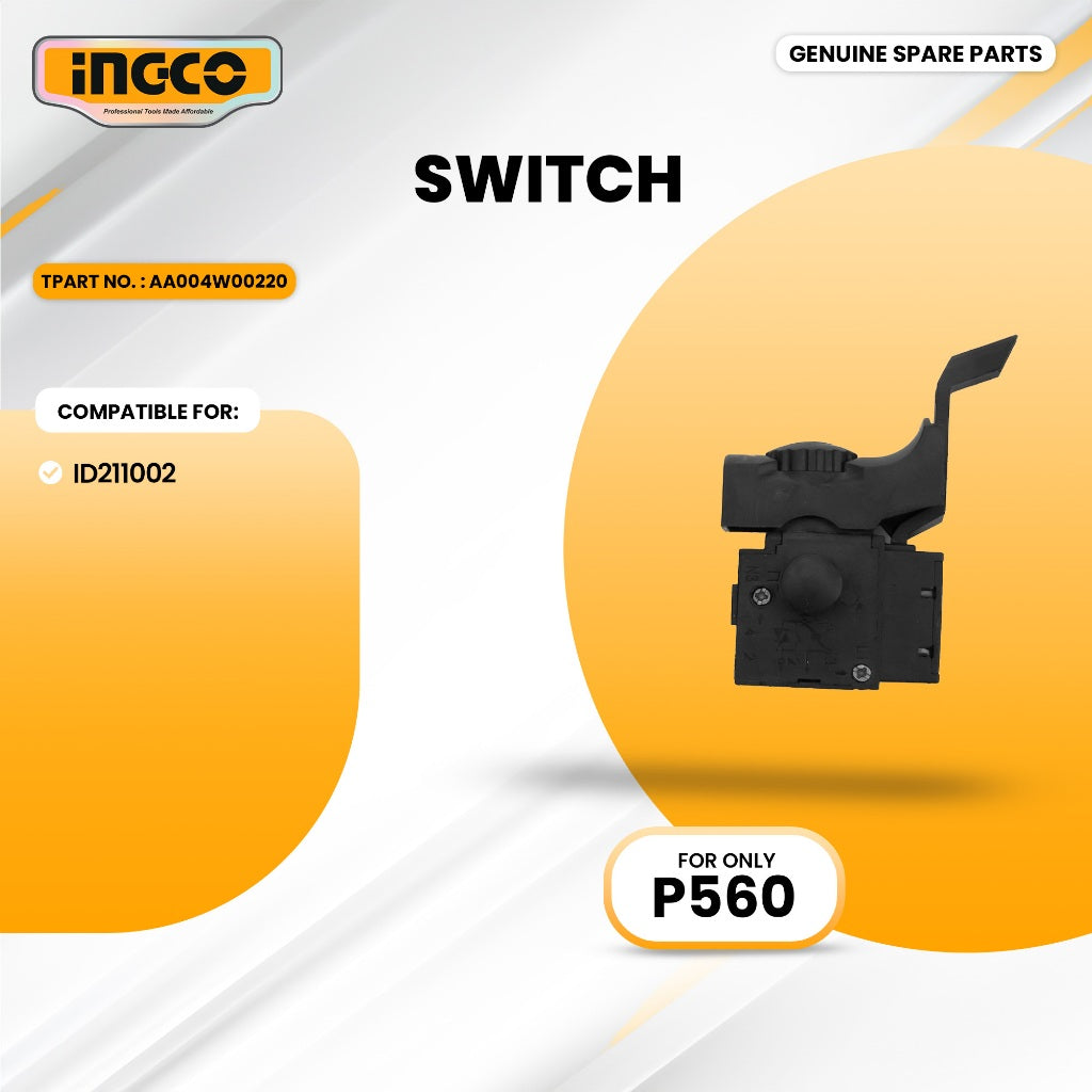 INGCO AA004W00220 Switch for ID211002 Impact Drill 1100W 16mm ING-SP