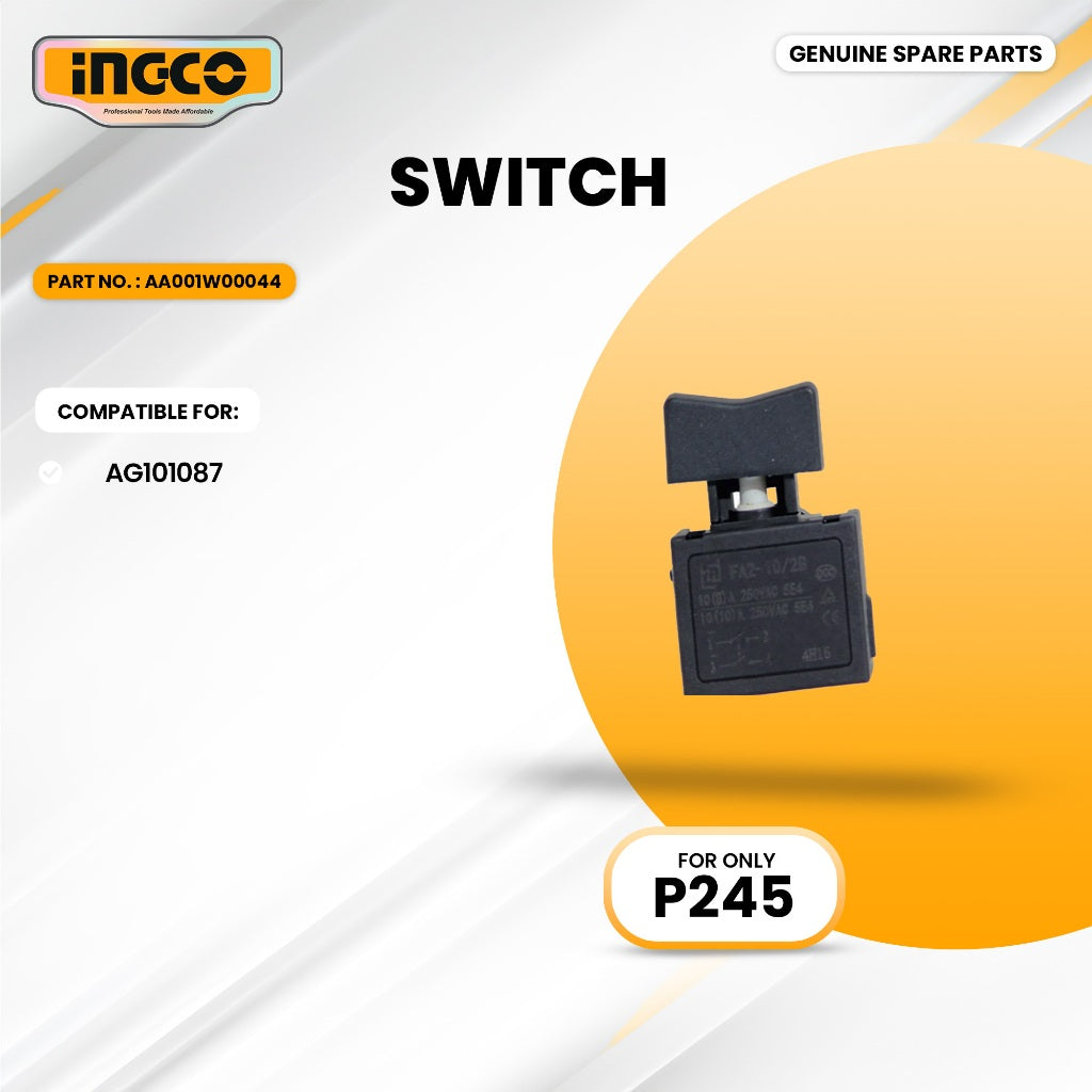 INGCO AA001W00044 Switch for AG101087 Angle Grinder 1010W 4 ING-SP