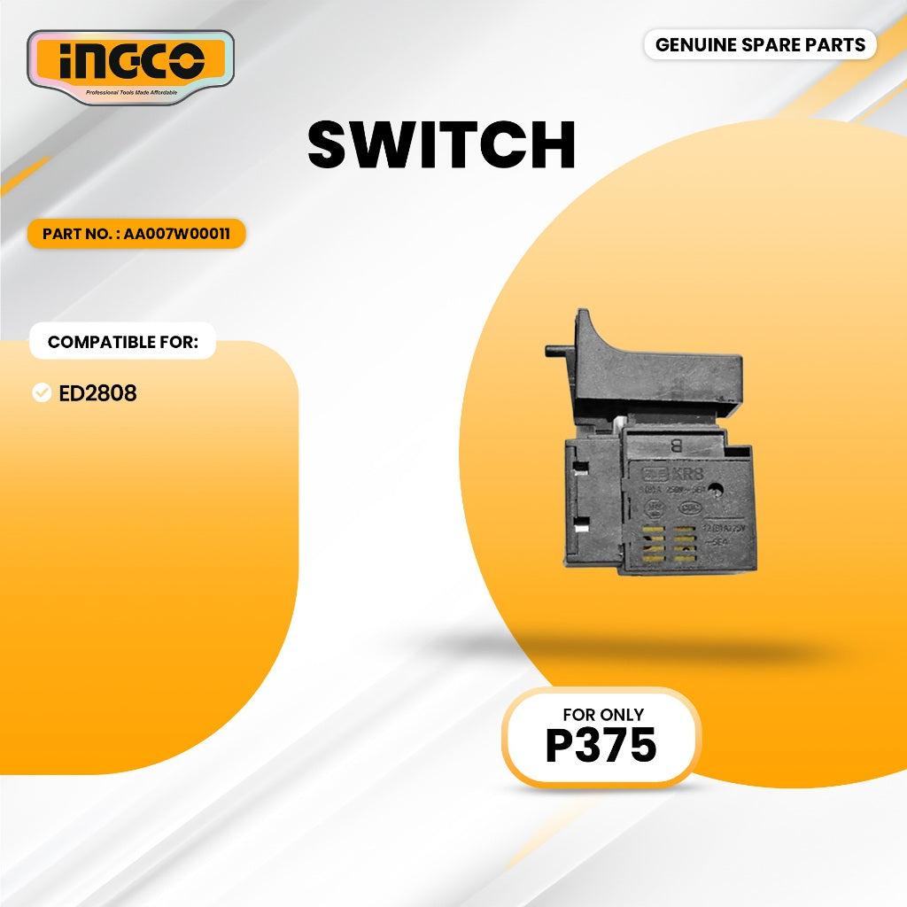 INGCO AA007W00011 Switch for ED2808 Electric Drill 280W 10mm ING-SP