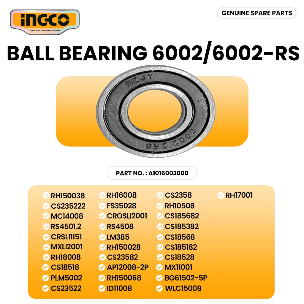 INGCO A1016002000 Ball Bearing6002/6002-RS for CS235222 Circular Saw 9-1/4" 2200W ING-SP