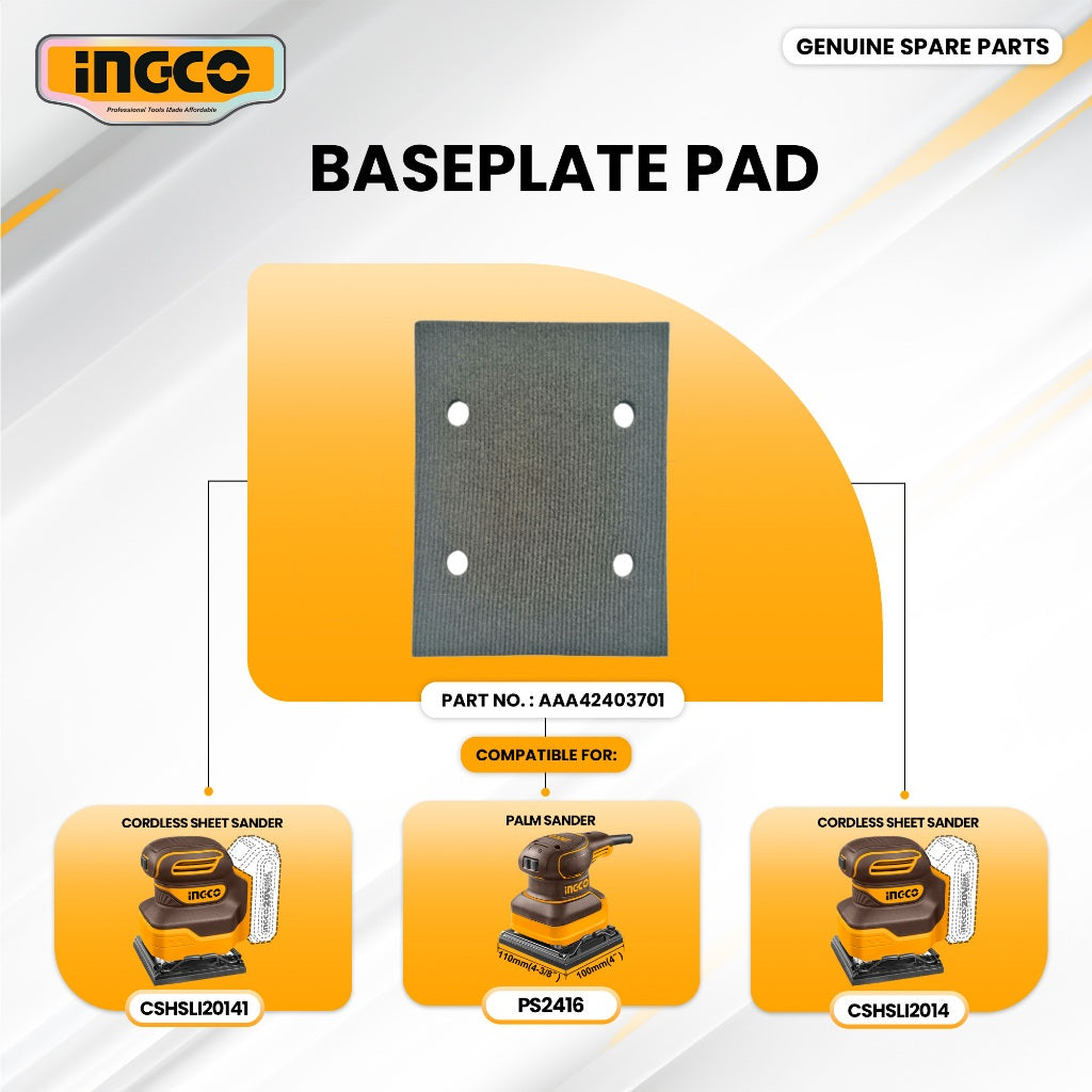 INGCO AAA42403701 LI-ION Sheet Sander Baseplate pad ING-SP