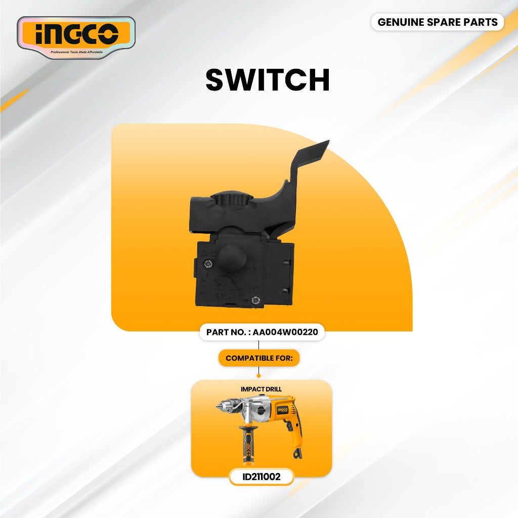 INGCO AA004W00220 Switch for ID211002 Impact Drill 1100W 16mm ING-SP