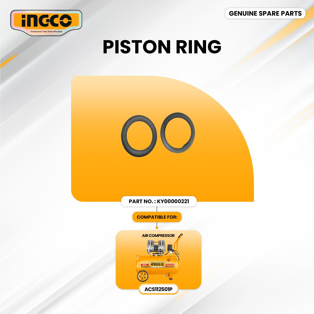 INGCO KY00000221 Piston Ring for ACS112501P Air Compressor Oilless (X2) 1500W (2HP) 50L Piston Ring ING-SP