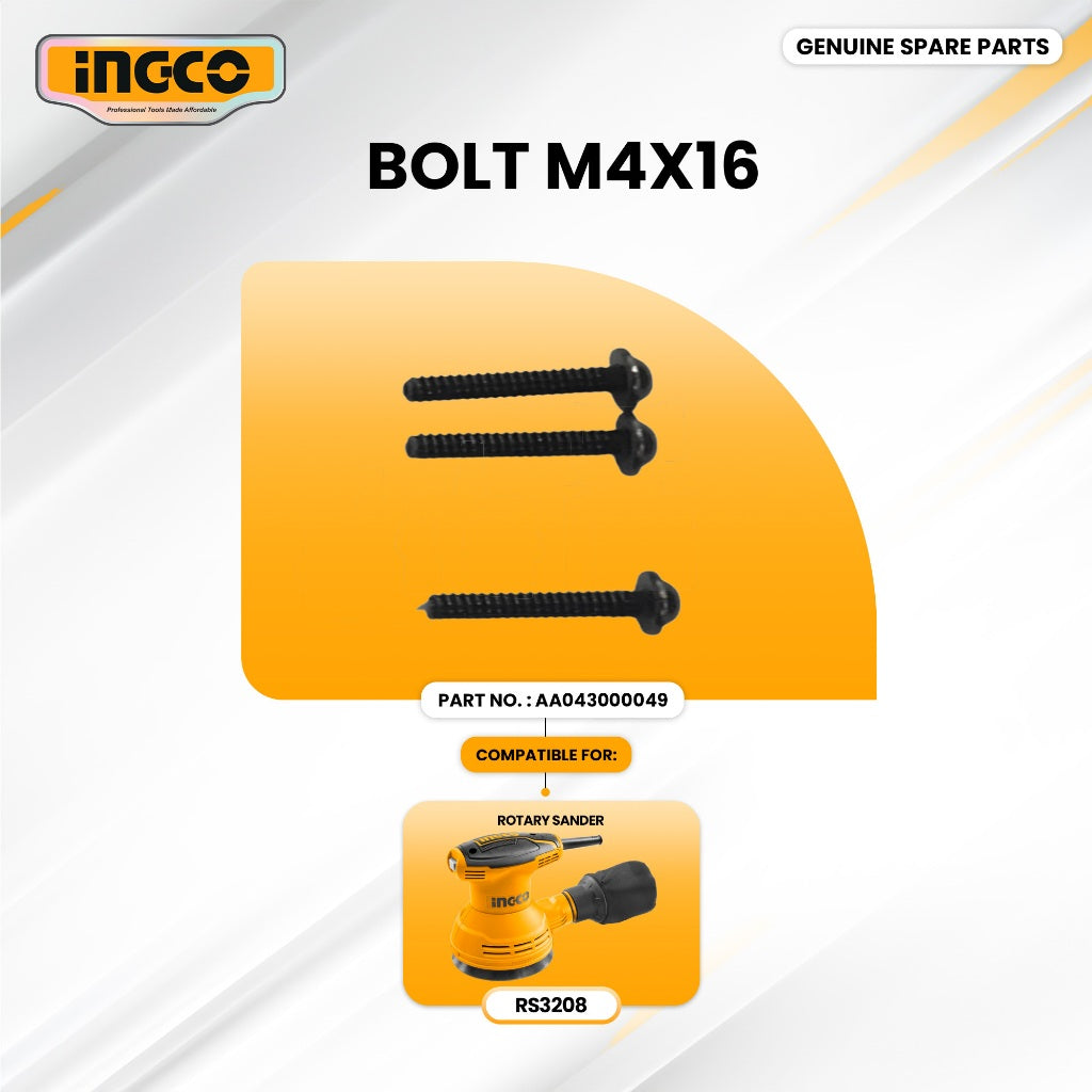 INGCO AA043000049 Bolt M4x16 for RS3208 Rotary Sander 320W ING-SP