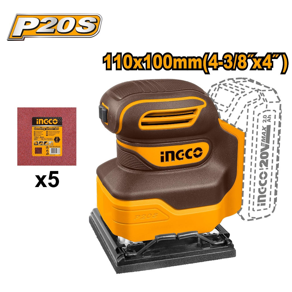 Ingco P20S/20V Lithium-Ion Cordless 4PCS Combo Kit COSLI250383 ING-CT