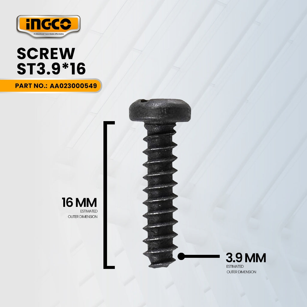 INGCO AA023000549 Screw ST3.9*16 for PDB13008 Demolition Breaker 1300W ING-SP