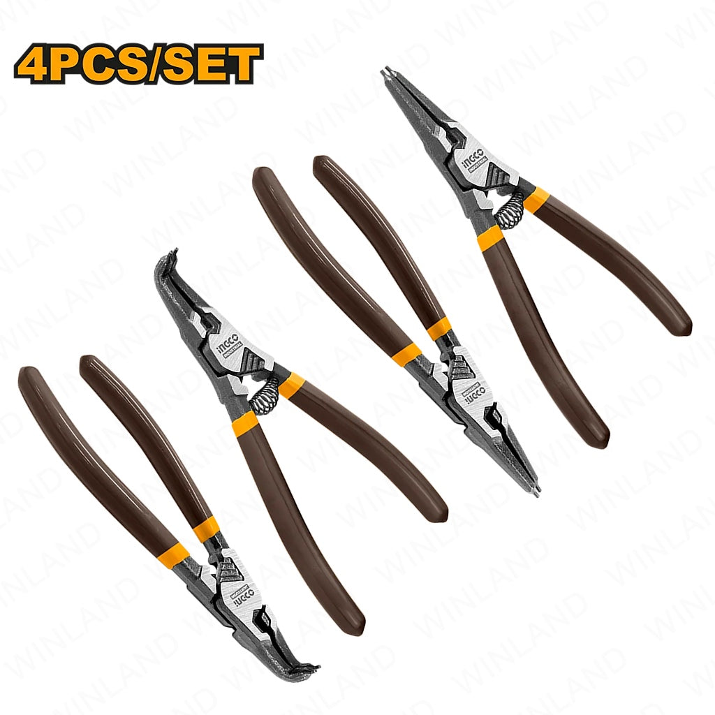 Ingco 5inches(125mm) Set of 4 Pieces Circlip Pliers HCCPS26125 ING-HT