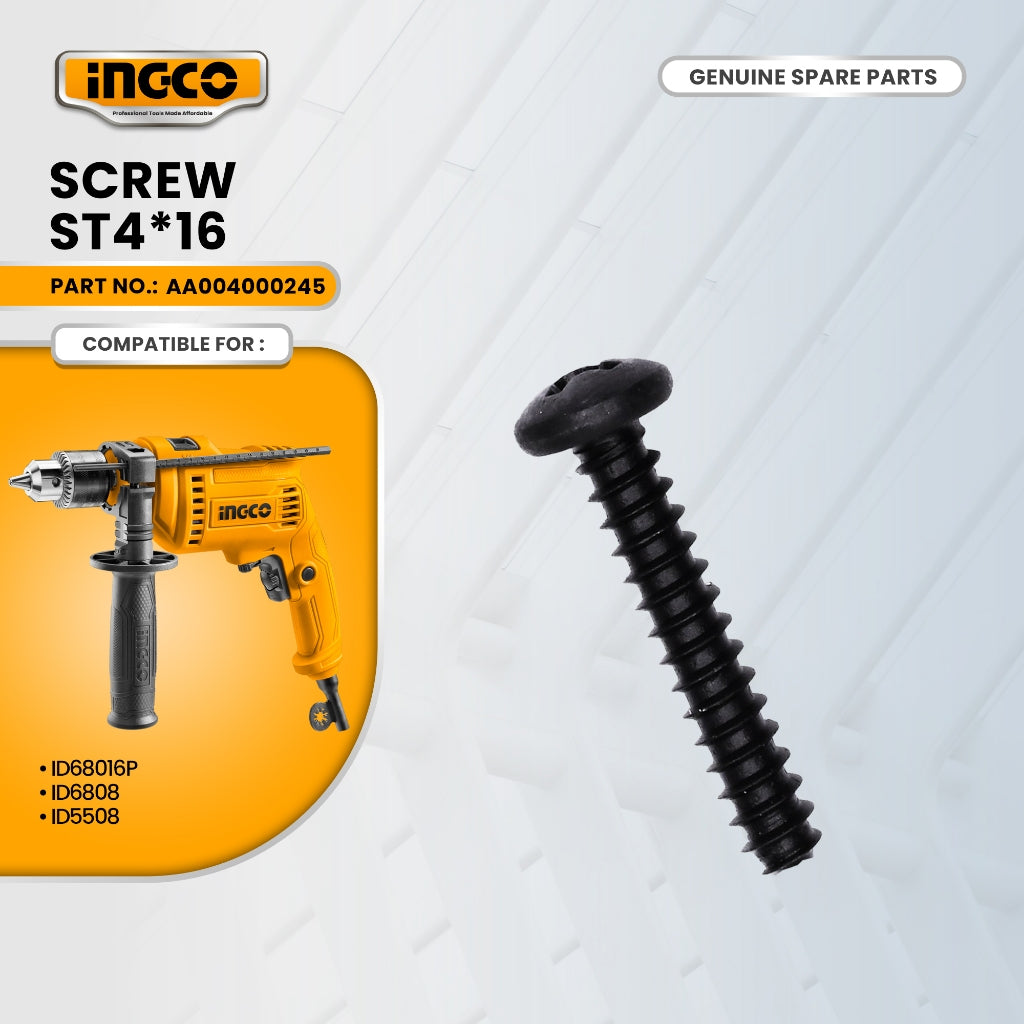 INGCO AA004000245 Screw ST4*16 for ID68016P Impact Drill 680W ING-SP