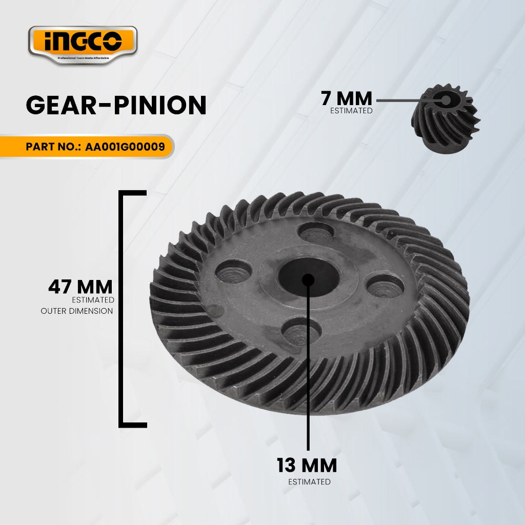 INGCO AA001G00009 Gear/Pinion for AG101087 Angle Grinder 4" 1010W (VS) ING-SP