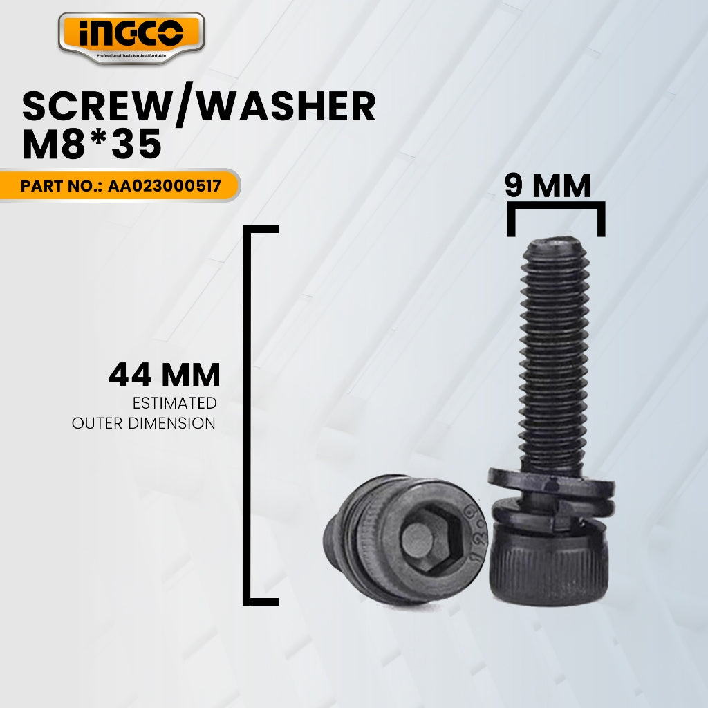 INGCO AA023000517 Screw M8*35 with washer for PDB130018 Demolition Hammer / Chipping Gun 1300W ING-SP